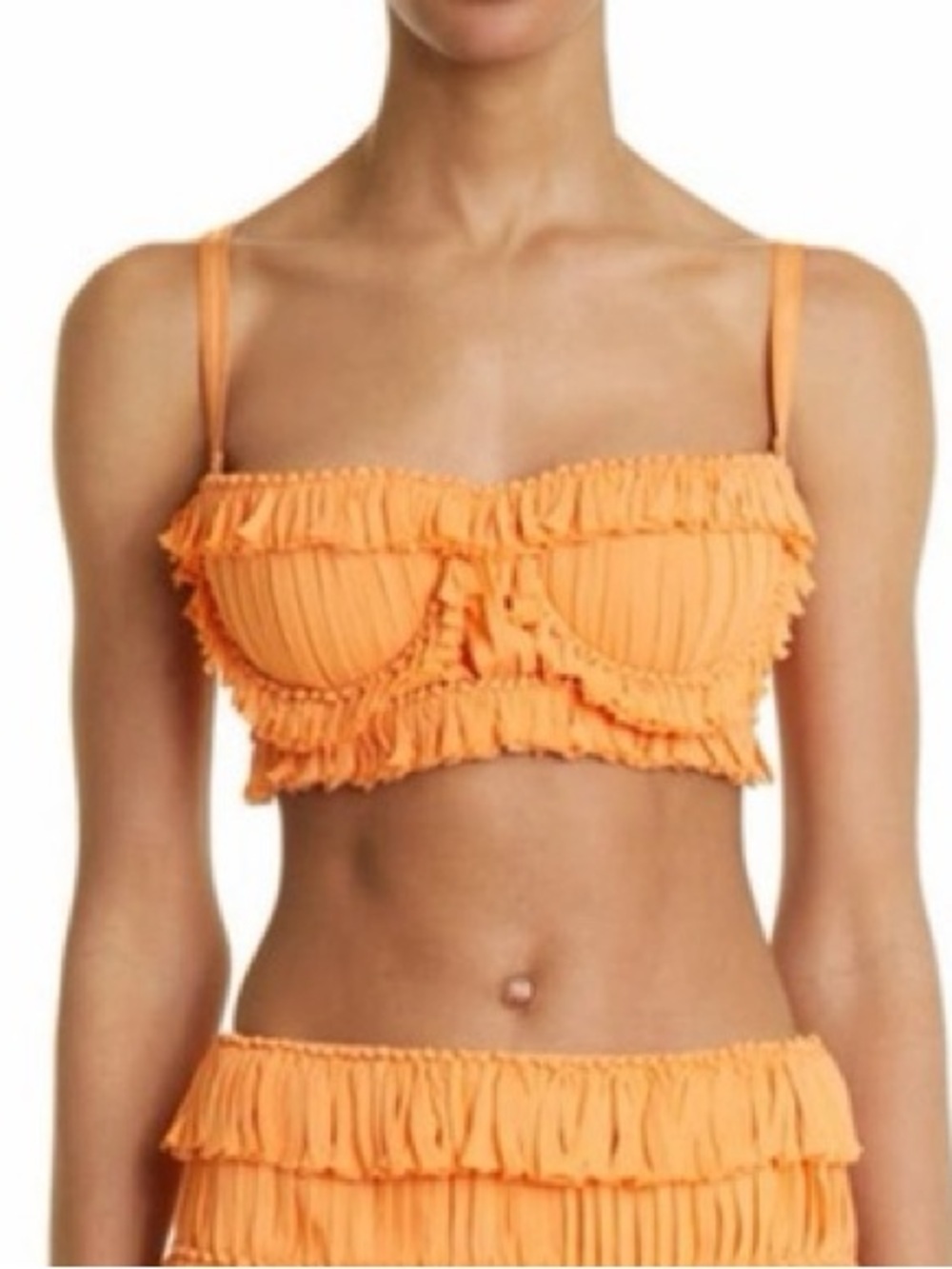 INTERIOR Valencia Pleated Silk Bandeau Bra Top - Size 10